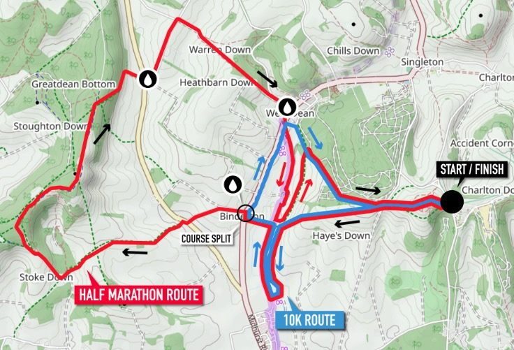 Kingley Vale Half Marathon Race Route
